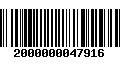 Código de Barras 2000000047916