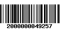 Código de Barras 2000000049257