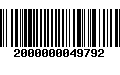 Código de Barras 2000000049792