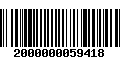 Código de Barras 2000000059418