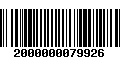 Código de Barras 2000000079926