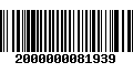 Código de Barras 2000000081939