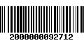 Código de Barras 2000000092712