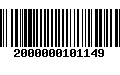 Código de Barras 2000000101149