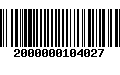 Código de Barras 2000000104027