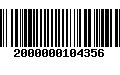 Código de Barras 2000000104356