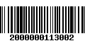 Código de Barras 2000000113002