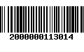 Código de Barras 2000000113014