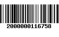 Código de Barras 2000000116758