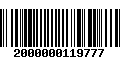 Código de Barras 2000000119777