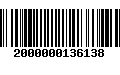 Código de Barras 2000000136138