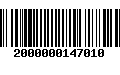 Código de Barras 2000000147010