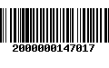 Código de Barras 2000000147017