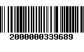 Código de Barras 2000000339689