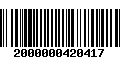 Código de Barras 2000000420417