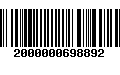 Código de Barras 2000000698892