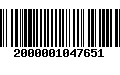 Código de Barras 2000001047651