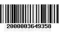 Código de Barras 2000003649358