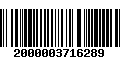 Código de Barras 2000003716289