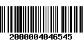 Código de Barras 2000004046545