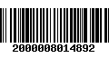 Código de Barras 2000008014892