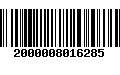 Código de Barras 2000008016285