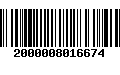 Código de Barras 2000008016674