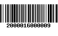 Código de Barras 2000016000009