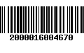 Código de Barras 2000016004670