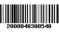 Código de Barras 2000040300540