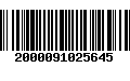 Código de Barras 2000091025645