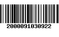 Código de Barras 2000091030922