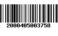 Código de Barras 2000405003758