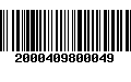 Código de Barras 2000409800049