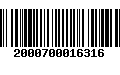 Código de Barras 2000700016316