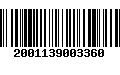 Código de Barras 2001139003360