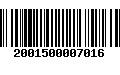 Código de Barras 2001500007016