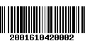 Código de Barras 2001610420002