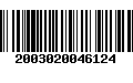 Código de Barras 2003020046124