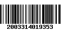 Código de Barras 2003314019353