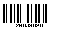 Código de Barras 20039820