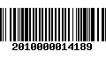 Código de Barras 2010000014189