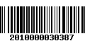 Código de Barras 2010000030387
