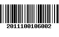 Código de Barras 2011100106002