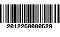 Código de Barras 2012260000629