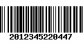 Código de Barras 2012345220447