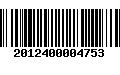 Código de Barras 2012400004753