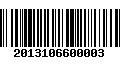 Código de Barras 2013106600003