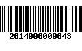 Código de Barras 2014000000043