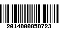 Código de Barras 2014000058723